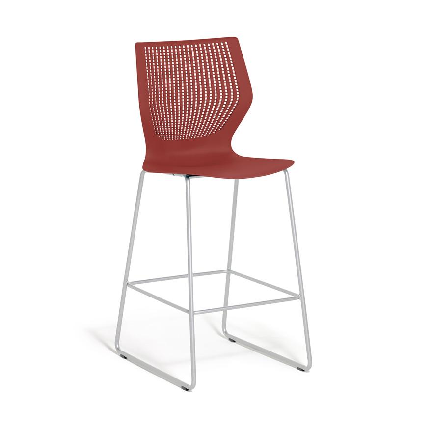 Multigeneration Stool Stools Knoll Bar Height Dark Red 