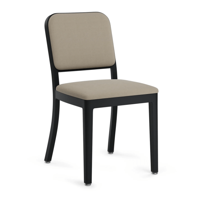 Emeco Navy Officer Side Chair Side/Dining Emeco Black Powder Coated Kvadrat Hallingdal 200 Standard Soft Plastic (TPU) Glides +$20