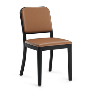 Emeco Navy Officer Side Chair Side/Dining Emeco Black Powder Coated Leather Spinneybeck Volo Tan Standard Soft Plastic (TPU) Glides +$20
