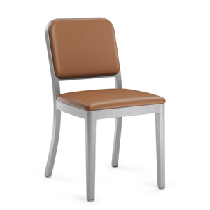 Emeco Navy Officer Side Chair Side/Dining Emeco Hand-brushed Leather Spinneybeck Volo Tan Standard Soft Plastic (TPU) Glides +$20