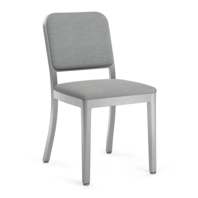 Emeco Navy Officer Side Chair Side/Dining Emeco Hand-brushed Kvadrat Hallingdal 116 Standard Soft Plastic (TPU) Glides +$20