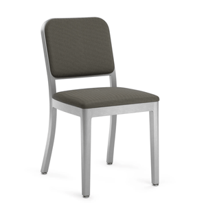 Emeco Navy Officer Side Chair Side/Dining Emeco Hand-brushed Kvadrat Reflect 184 Standard Soft Plastic (TPU) Glides +$20