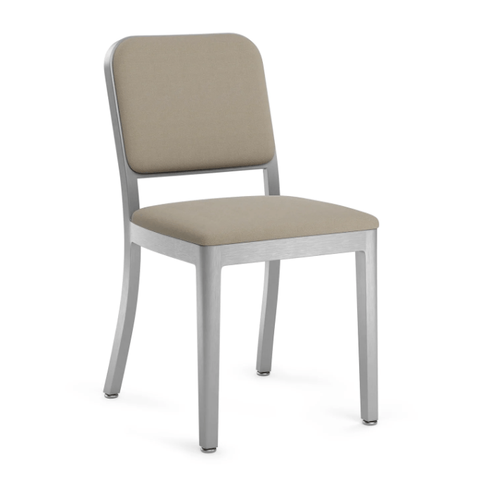 Emeco Navy Officer Side Chair Side/Dining Emeco Hand-brushed Kvadrat Hallingdal 200 Standard Soft Plastic (TPU) Glides +$20