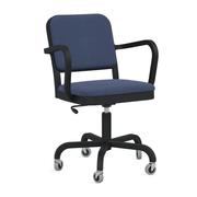 Emeco Navy Officer Swivel Armchair Office Chair Emeco Black Powder Coated Kvadrat Reflect 694 