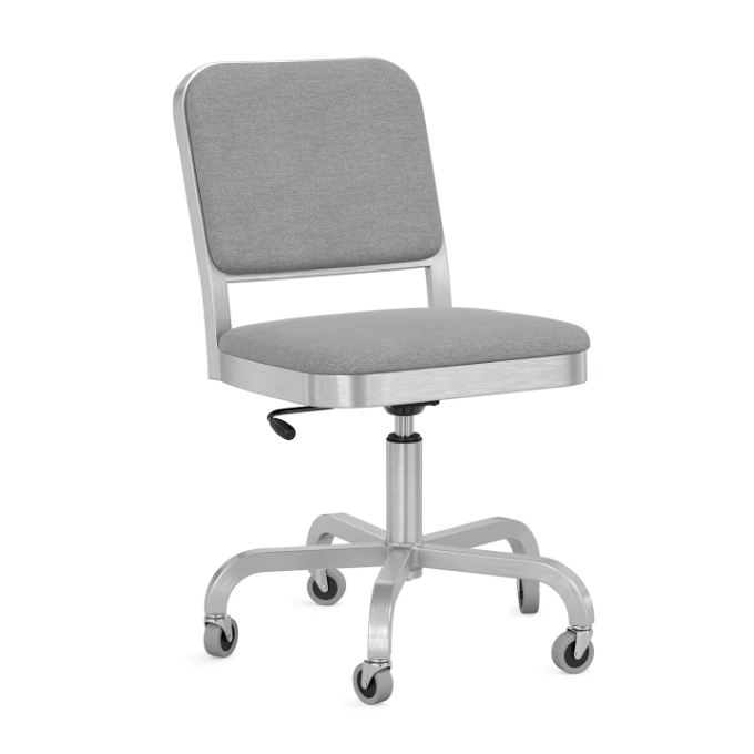 Emeco Navy Officer Swivel Chair Side/Dining Emeco Hand-brushed Kvadrat Hallingdal 116 