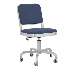 Emeco Navy Officer Swivel Chair Side/Dining Emeco Hand-brushed Kvadrat Reflect 694 