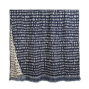 Navy Dots Throw Throws Ethnicraft 
