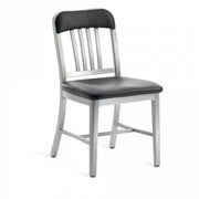 Navy Semi-Upholstered Chair Side/Dining Emeco Brushed 
