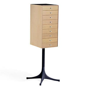Nelson Miniature Chest 9 Drawer With Pedestal storage herman miller White Ash +$120.00 Black Polished Aluminum +$40.00