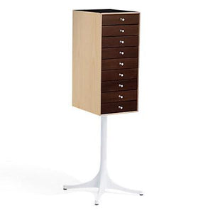 Nelson Miniature Chest 9 Drawer With Pedestal storage herman miller White Ash and Walnut +$120.00 Studio White Polished Aluminum +$40.00