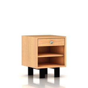 Nelson Basic Cabinet Small by Herman Miller side/end table herman miller Open Cabinet with 1 Drawer Wood Leg, 5.5 High Natural Oak Veneer
