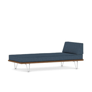 Nelson Daybed - Hairpin Legs Beds herman miller Daybed with End Bolster Walnut Frame Blueberry Medley Fabric