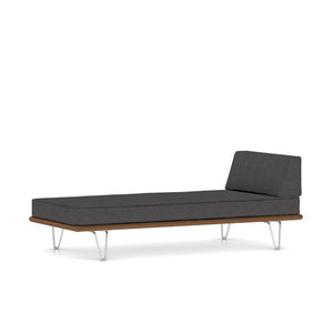 Nelson Daybed - Hairpin Legs Beds herman miller Daybed with End Bolster Walnut Frame Charcoal Medley Fabric
