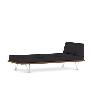 Nelson Daybed - Hairpin Legs Beds herman miller Daybed with End Bolster Walnut Frame Cinder Medley Fabric