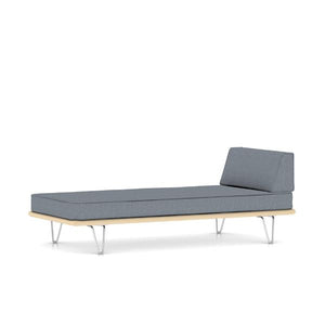 Nelson Daybed - Hairpin Legs Beds herman miller Daybed with End Bolster White Ash Frame Bayou Medley Fabric