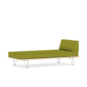 Nelson Daybed - Hairpin Legs Beds herman miller Daybed with End Bolster White Ash Frame Chartreuse Medley Fabric