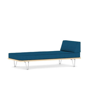 Nelson Daybed - Hairpin Legs Beds herman miller Daybed with End Bolster White Ash Frame Blue Grotto Medley Fabric