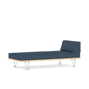 Nelson Daybed - Hairpin Legs Beds herman miller Daybed with End Bolster White Ash Frame Blueberry Medley Fabric