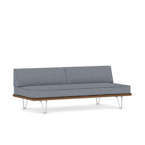 Nelson Daybed - Hairpin Legs Beds herman miller Daybed with Two Bolsters Walnut Frame Bayou Medley Fabric