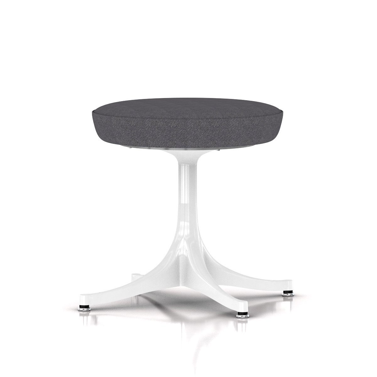 Nelson Pedestal Stool Stools herman miller Studio White Base Finish Color #173 Divina Fabric - Add $179.00 