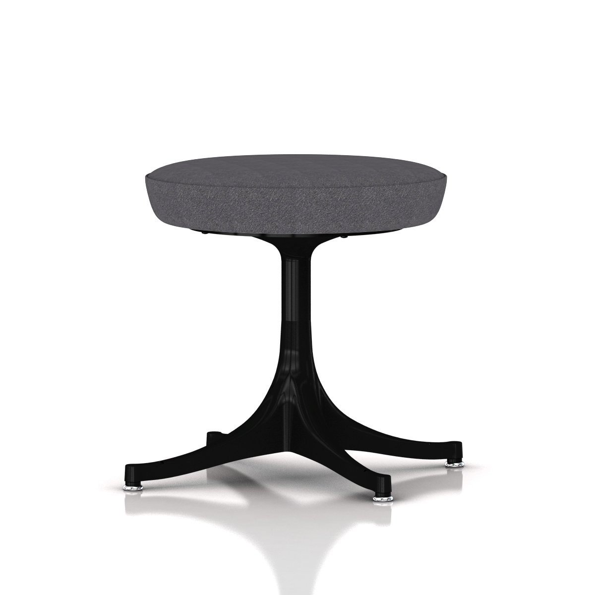 Nelson Pedestal Stool Stools herman miller Black Base Finish Color #173 Divina Fabric - Add $179.00 