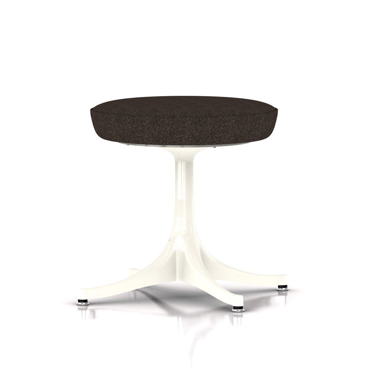 Nelson Pedestal Stool Stools herman miller White Base Finish Color #191 Divina Fabric - Add $179.00 