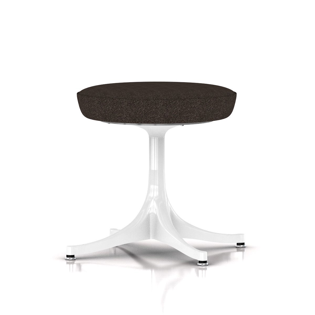 Nelson Pedestal Stool Stools herman miller Studio White Base Finish Color #191 Divina Fabric - Add $179.00 