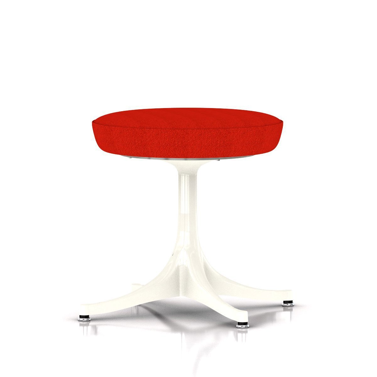 Nelson Pedestal Stool Stools herman miller White Base Finish Color #562 Divina Fabric - Add $179.00 