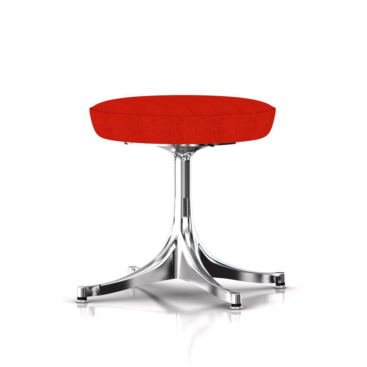 Nelson Pedestal Stool Stools herman miller Polished Aluminum Base Finish Color #562 Divina Fabric - Add $179.00 