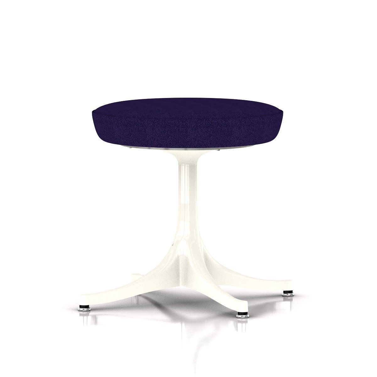 Nelson Pedestal Stool Stools herman miller White Base Finish Color #692 Divina Fabric - Add $179.00 