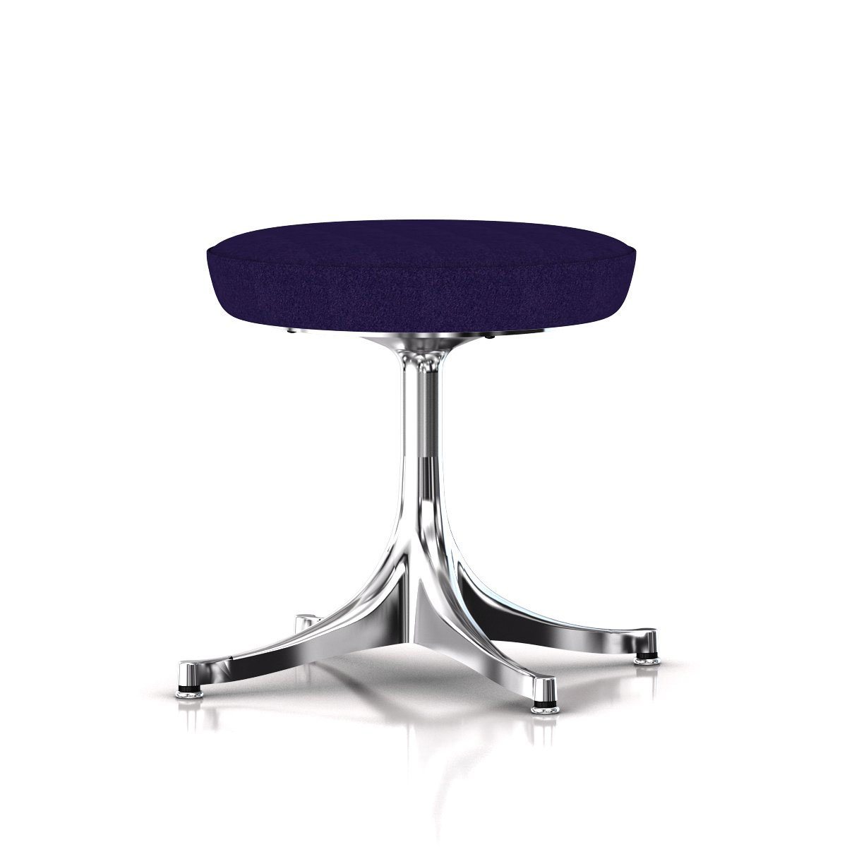 Nelson Pedestal Stool Stools herman miller Polished Aluminum Base Finish Color #692 Divina Fabric - Add $179.00 