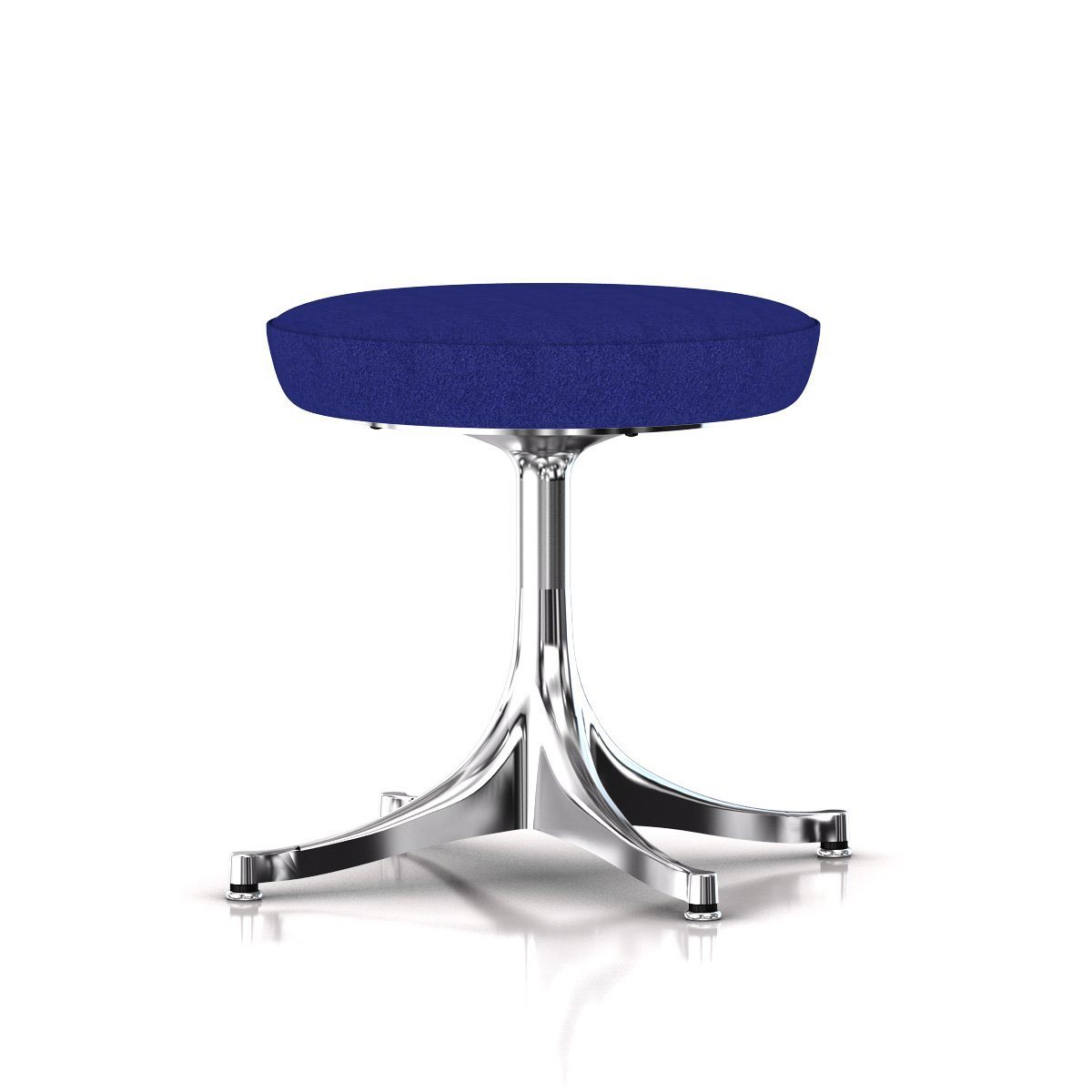 Nelson Pedestal Stool Stools herman miller Polished Aluminum Base Finish Color #782 Divina Fabric - Add $179.00 