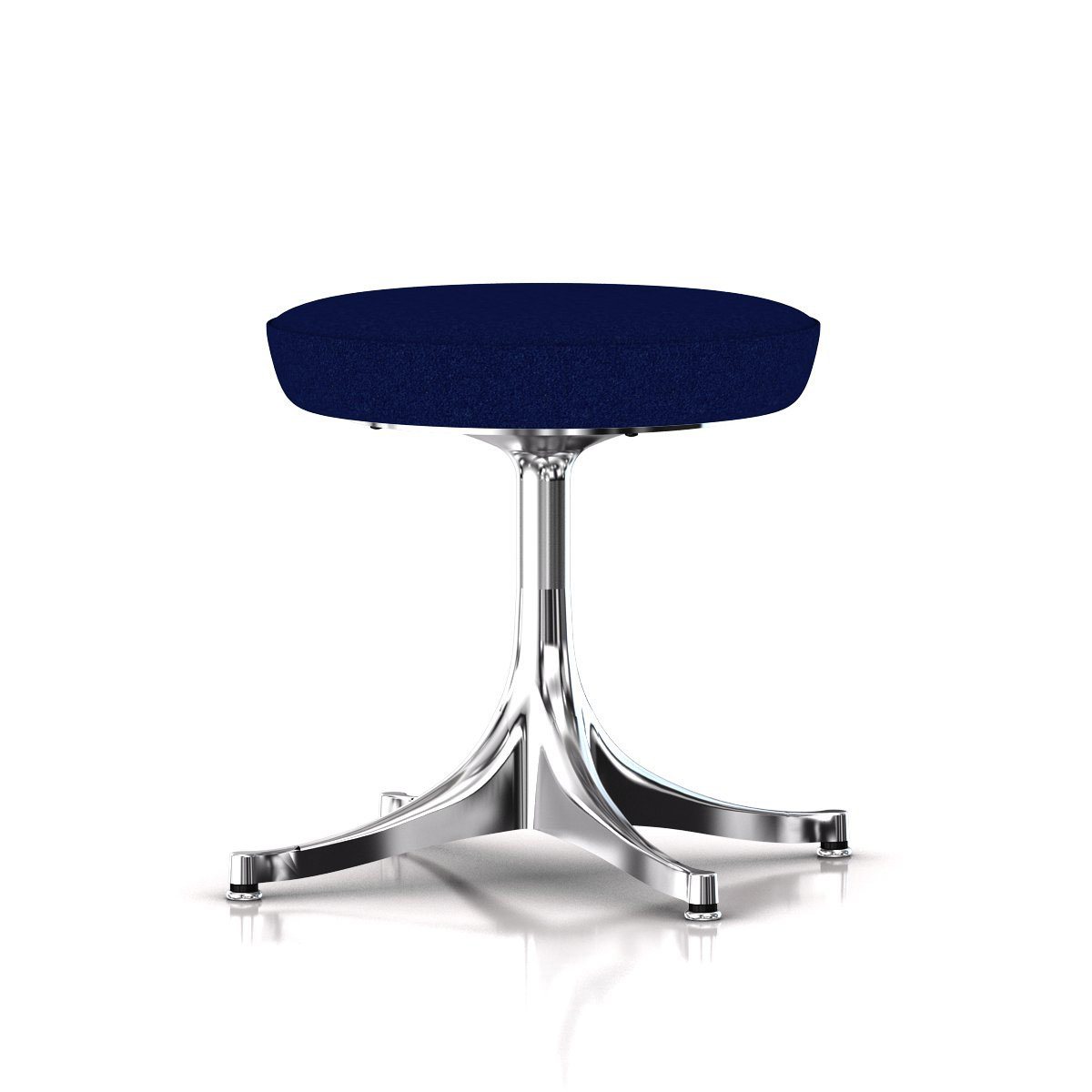 Nelson Pedestal Stool Stools herman miller Polished Aluminum Base Finish Color #791 Divina Fabric - Add $179.00 