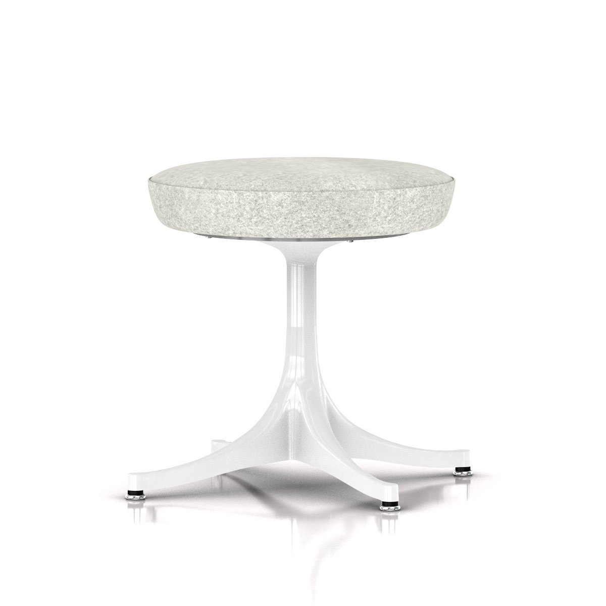 Nelson Pedestal Stool Stools herman miller Studio White Base Finish Color #120 Divina Melange Fabric - Add $179.00 