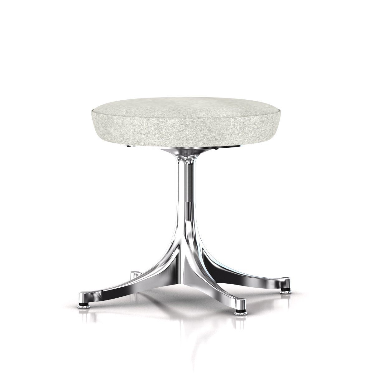 Nelson Pedestal Stool Stools herman miller Polished Aluminum Base Finish Color #120 Divina Melange Fabric - Add $179.00 