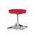 Nelson Pedestal Stool Stools herman miller Polished Aluminum Base Finish Red Gem Fabric 