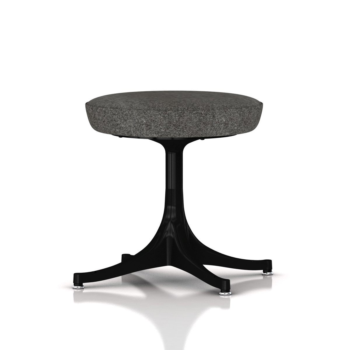 Nelson Pedestal Stool Stools herman miller Black Base Finish Color #170 Divina Melange Fabric - Add $179.00 