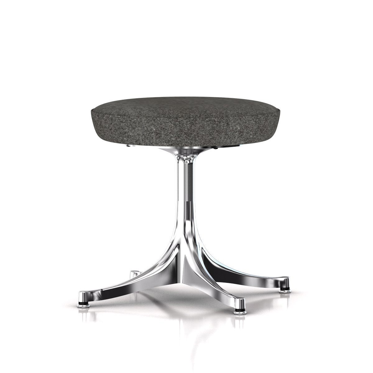 Nelson Pedestal Stool Stools herman miller Polished Aluminum Base Finish Color #170 Divina Melange Fabric - Add $179.00 