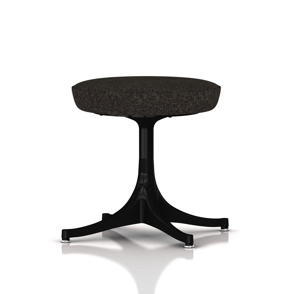 Nelson Pedestal Stool Stools herman miller Black Base Finish Color #180 Divina Melange Fabric - Add $179.00 