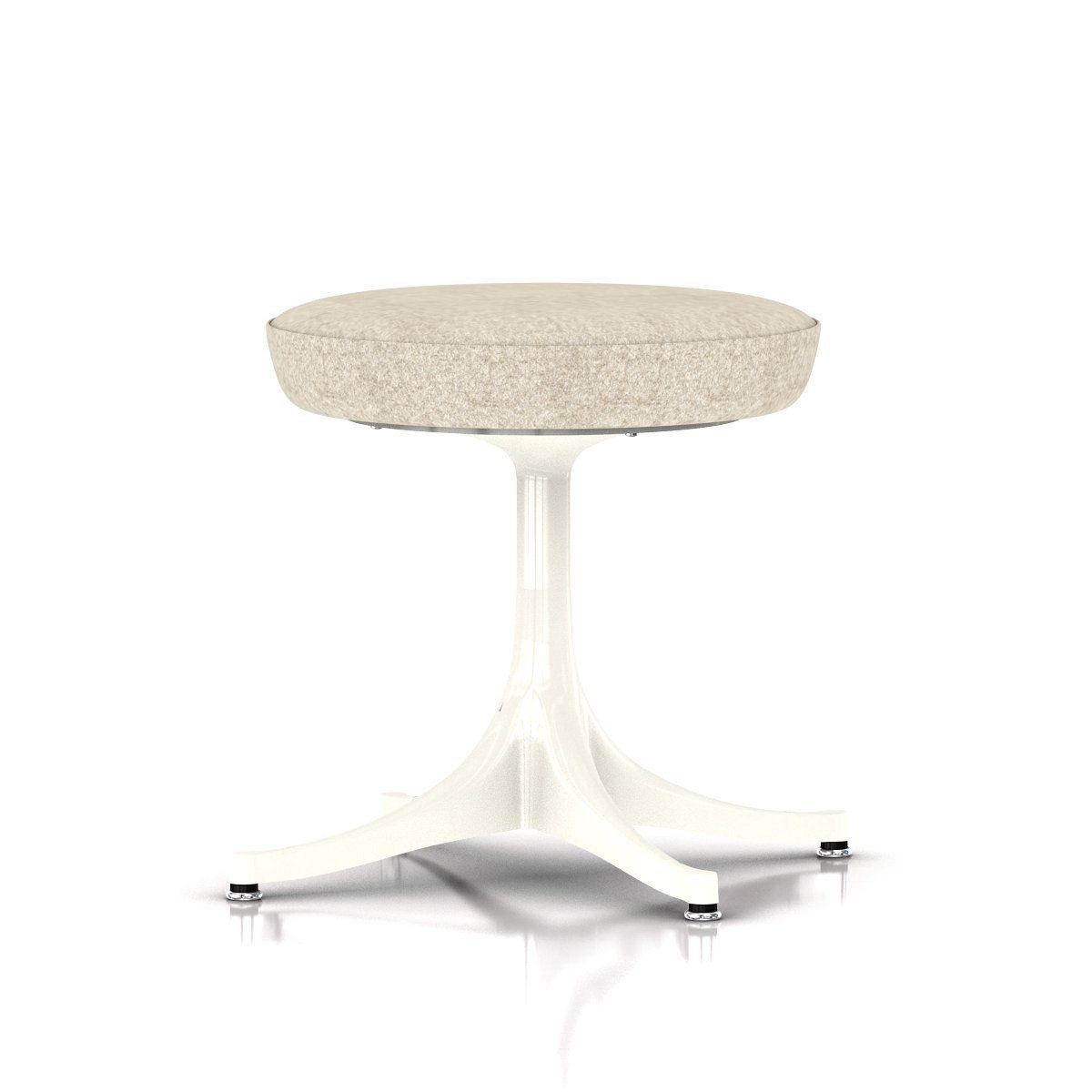 Nelson Pedestal Stool Stools herman miller White Base Finish Color #220 Divina Melange Fabric - Add $179.00 