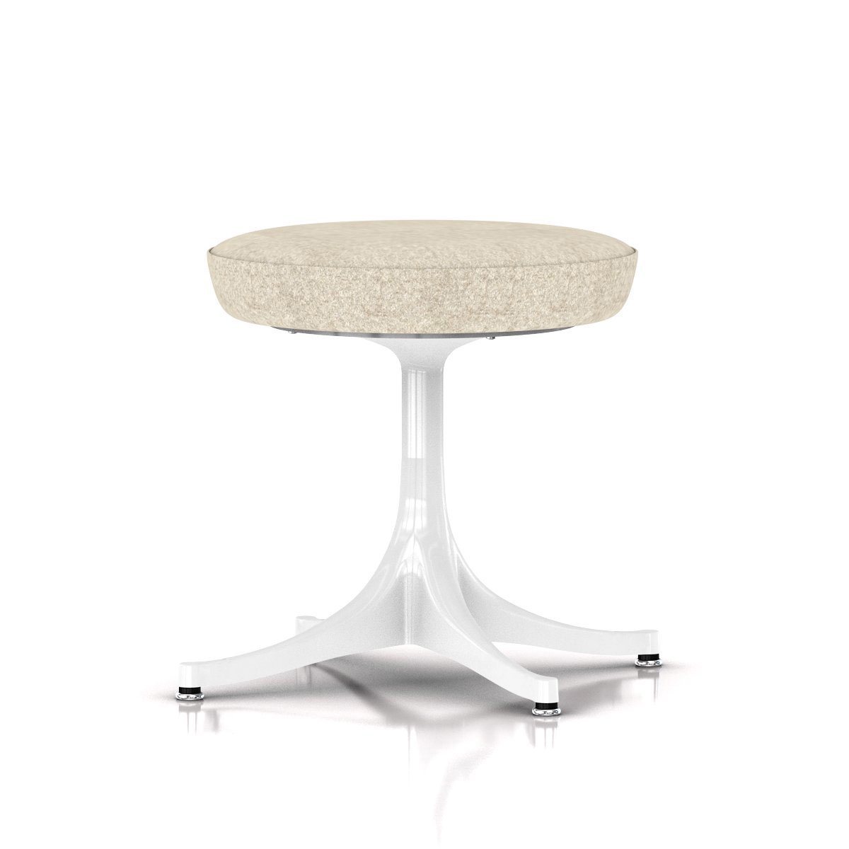 Nelson Pedestal Stool Stools herman miller Studio White Base Finish Color #220 Divina Melange Fabric - Add $179.00 