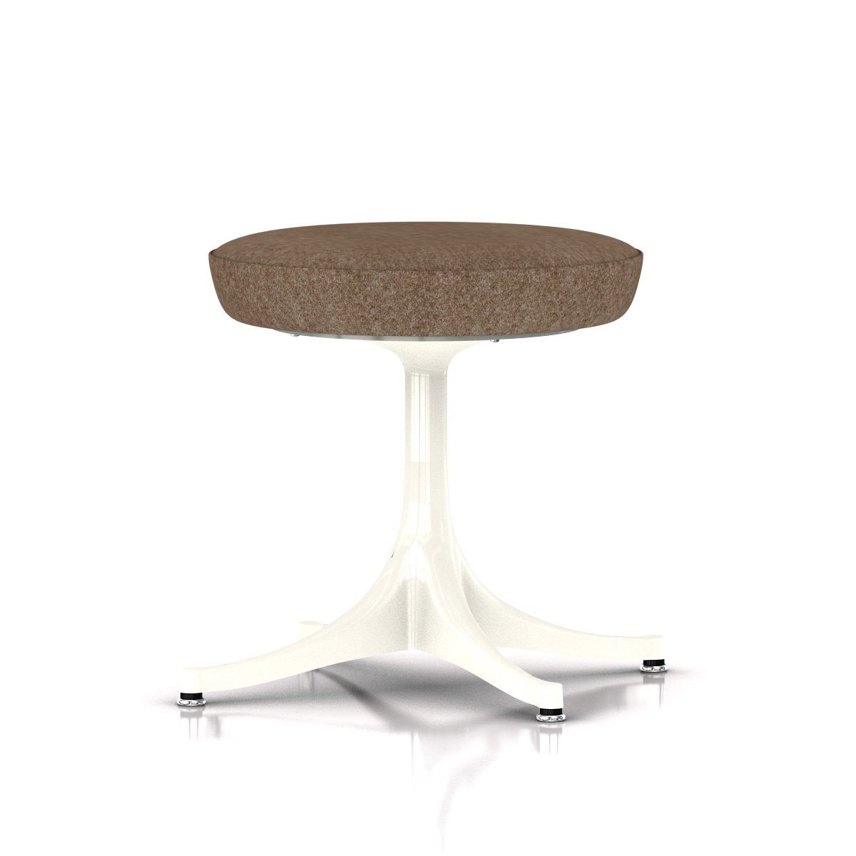 Nelson Pedestal Stool Stools herman miller White Base Finish Color #260 Divina Melange Fabric - Add $179.00 