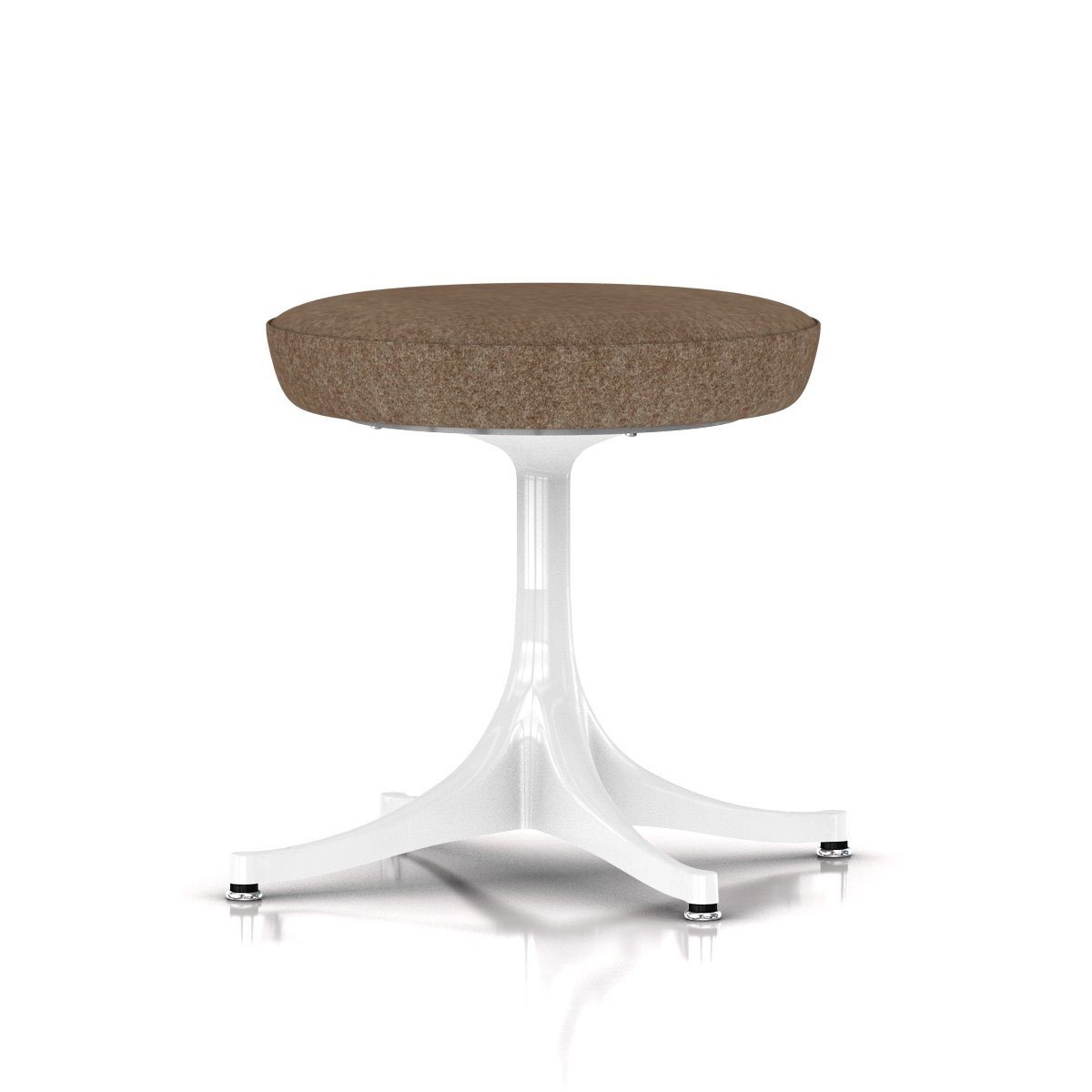 Nelson Pedestal Stool Stools herman miller Studio White Base Finish Color #260 Divina Melange Fabric - Add $179.00 