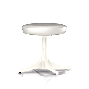 Nelson Pedestal Stool Stools herman miller White Base Finish Pearl MCL Leather - Add $319.00 