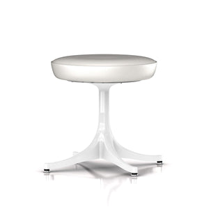 Nelson Pedestal Stool Stools herman miller Studio White Base Finish Pearl MCL Leather - Add $319.00 