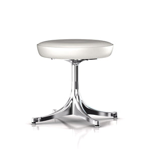 Nelson Pedestal Stool Stools herman miller Polished Aluminum Base Finish Pearl MCL Leather - Add $319.00 