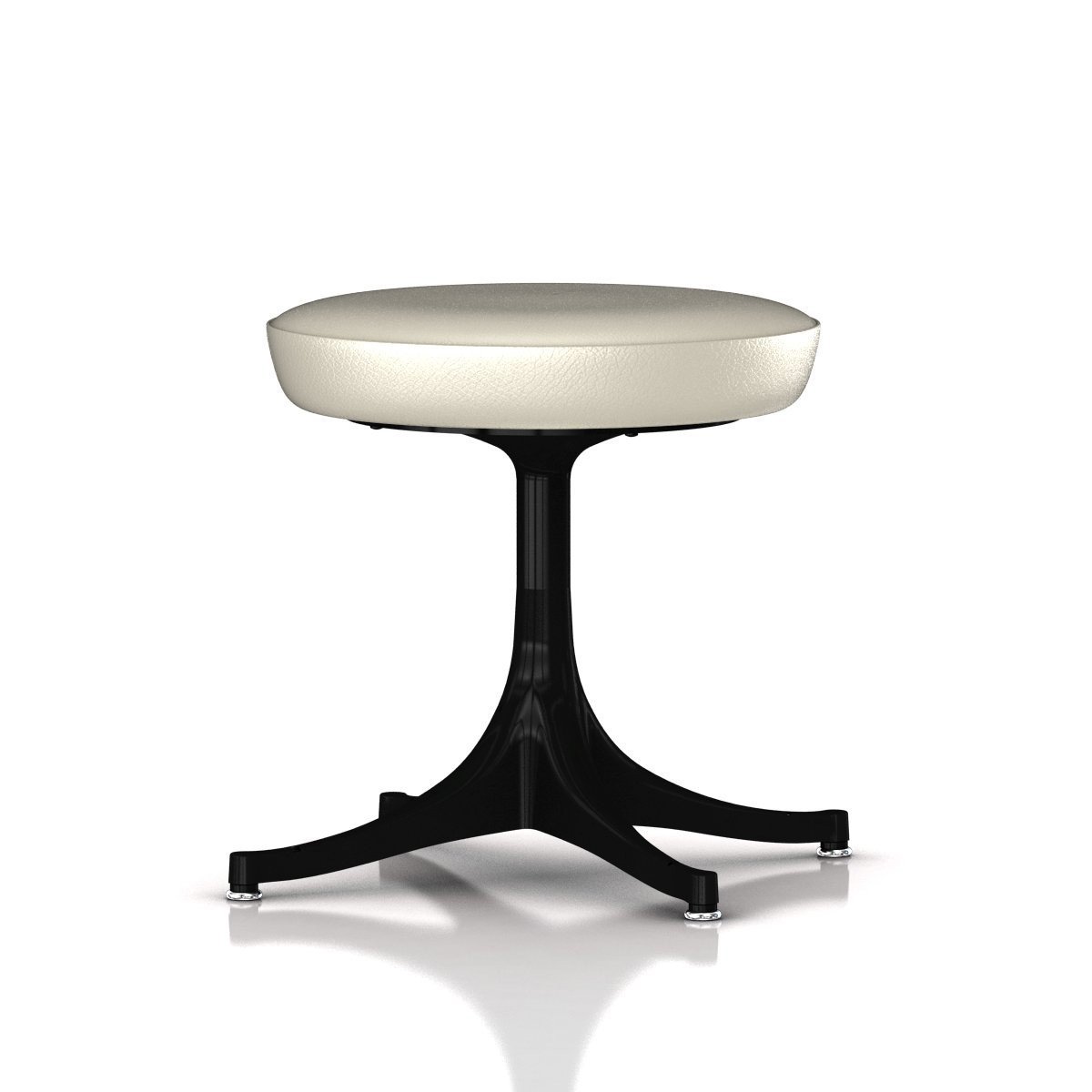 Nelson Pedestal Stool Stools herman miller Black Base Finish Ivory MCL Leather - Add $319.00 