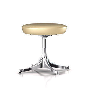 Nelson Pedestal Stool Stools herman miller Polished Aluminum Base Finish Almond MCL Leather - Add $319.00 