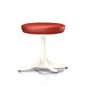 Nelson Pedestal Stool Stools herman miller White Base Finish Red MCL Leather - Add $319.00 