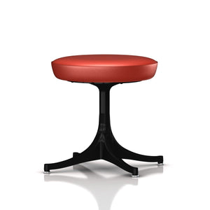 Nelson Pedestal Stool Stools herman miller Black Base Finish Red MCL Leather - Add $319.00 